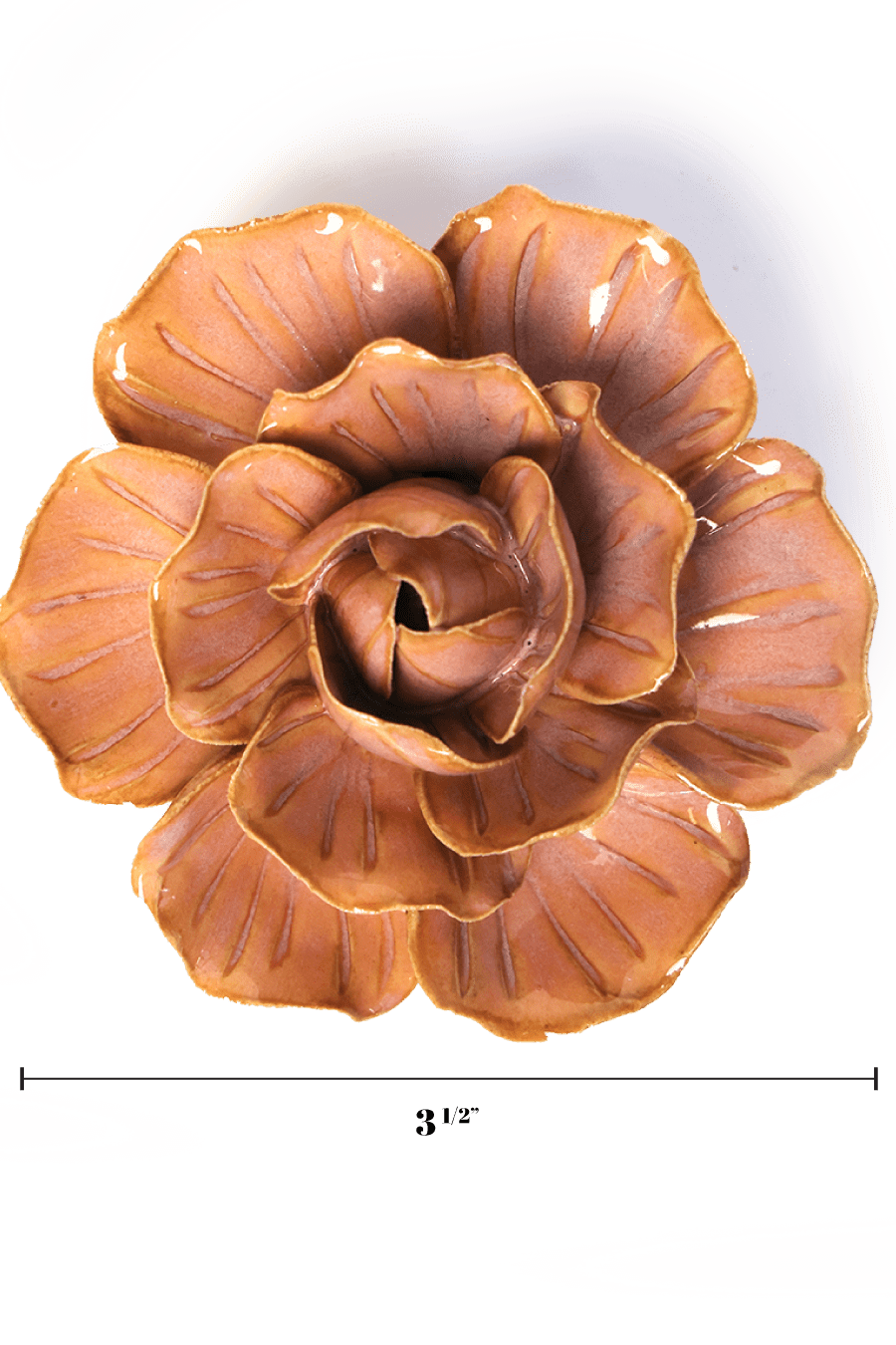 Peach Pink Solar Carnation - Chive Ceramics Studio - Ceramic Flowers - Chive Ceramics Studio