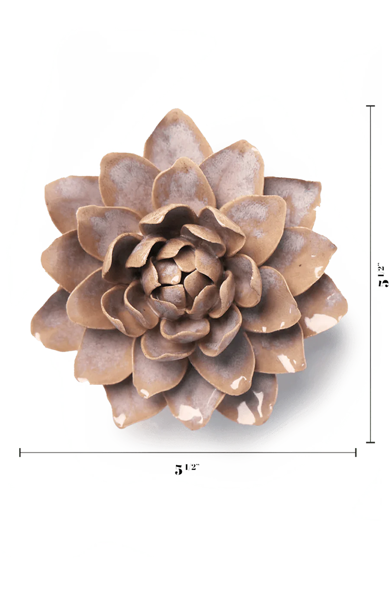Pink Water Lily ceramic wall flower — France collection — designed in Toronto by Chive Studio