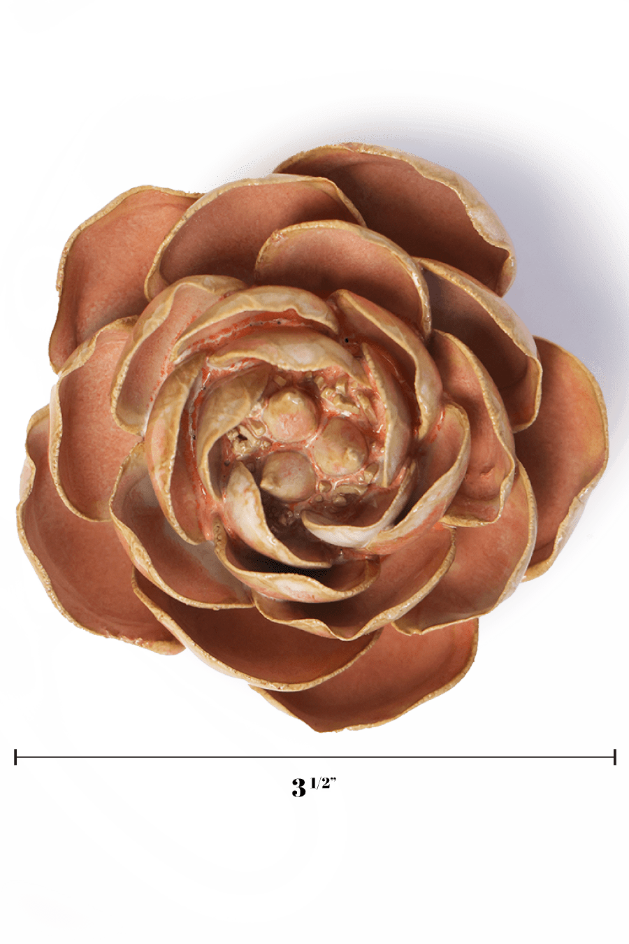 Peach Pink Big Ben Peony - Chive Ceramics Studio - Ceramic Flowers - Chive Ceramics Studio