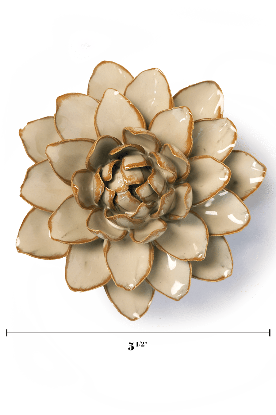 Oatmeal Starbrite Water Lily - Chive Ceramics Studio - Ceramic Flowers - Chive Ceramics Studio