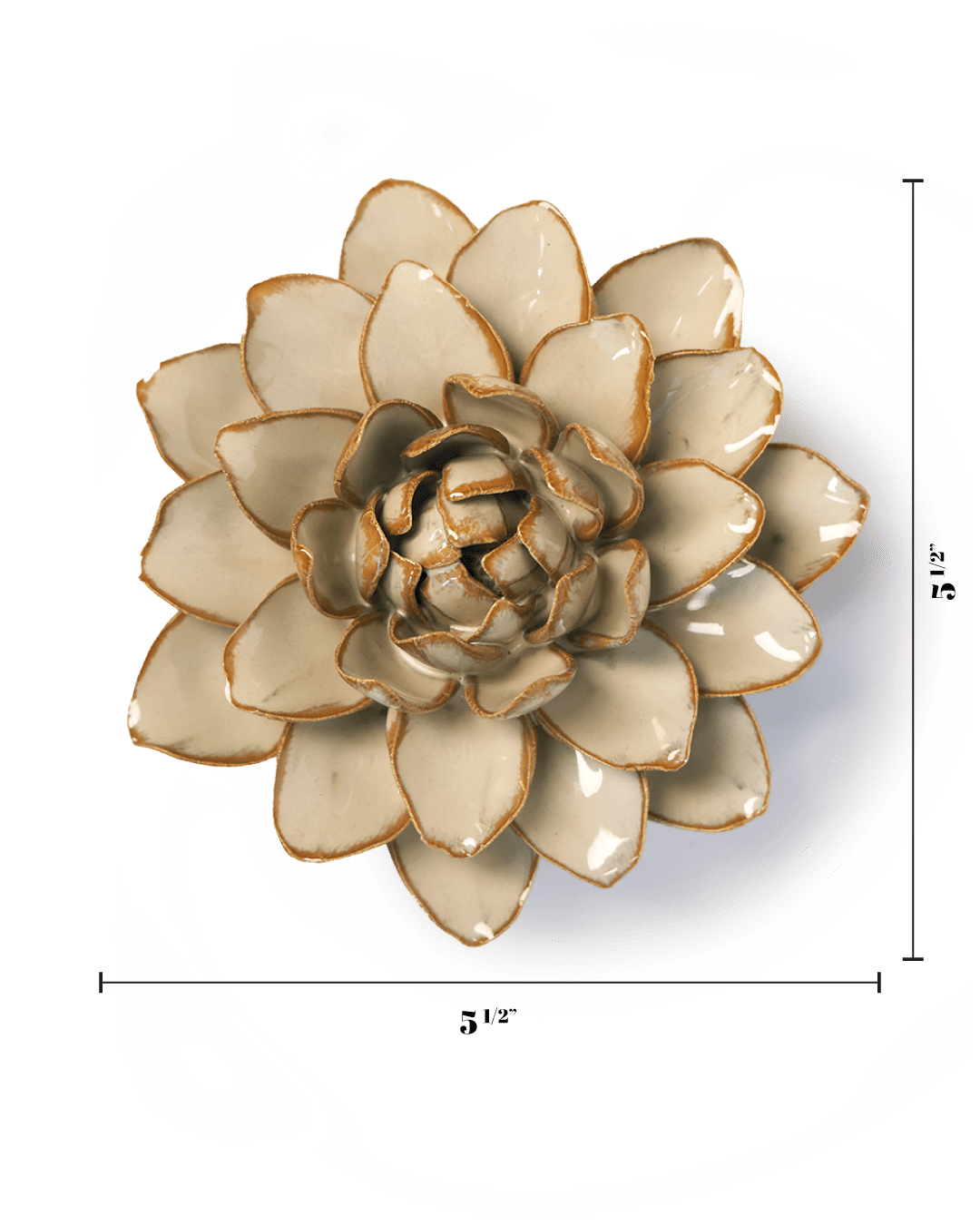 Oatmeal Starbrite Water Lily - Chive Ceramics Studio - Ceramic Flowers - Chive Ceramics Studio