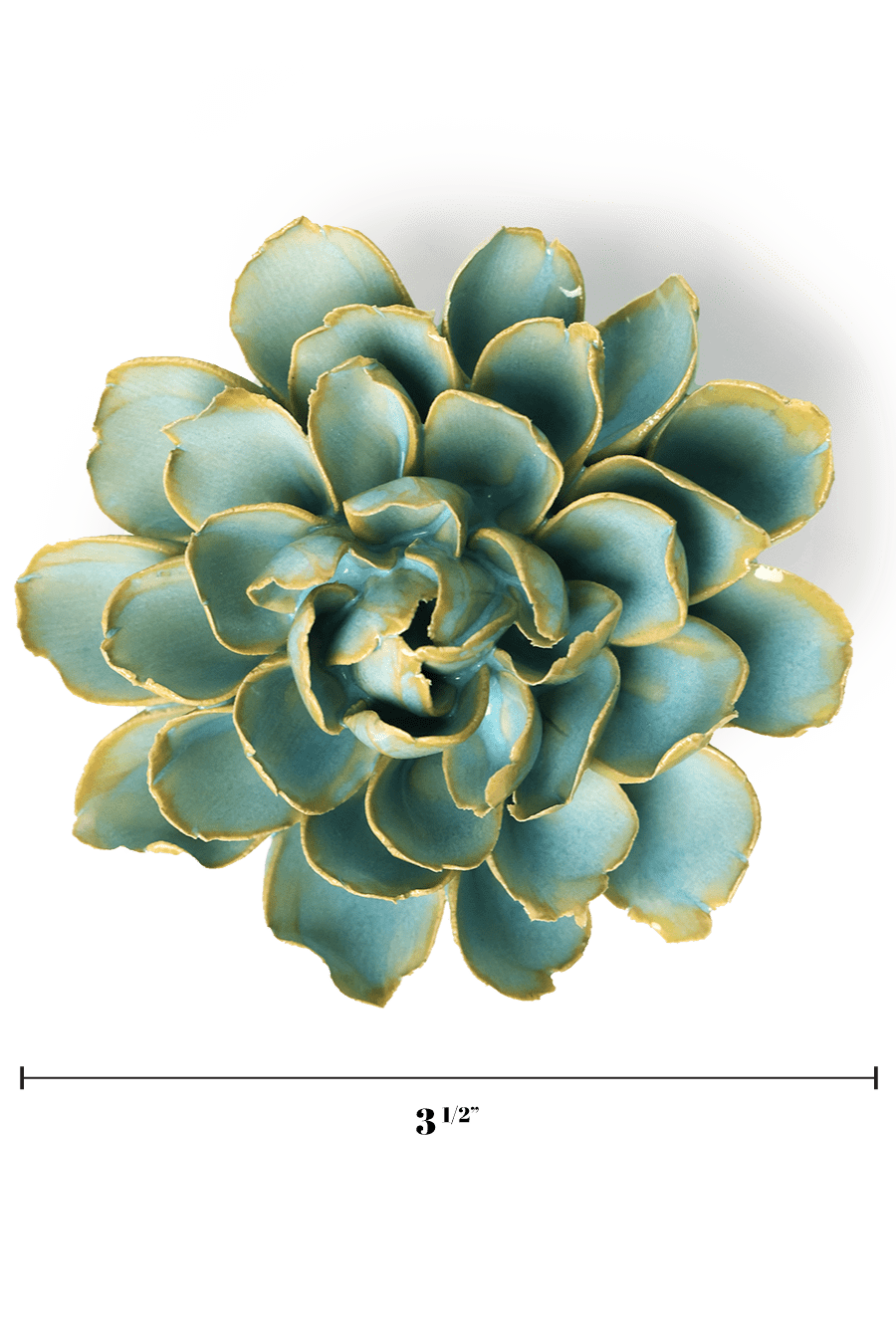 France Robin's Egg Blue French Marigold - Chive Ceramics Studio - Ceramic Flowers - Chive Ceramics Studio