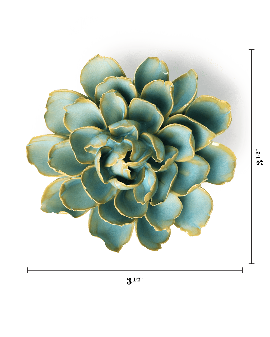 France Robin's Egg Blue French Marigold - Chive Ceramics Studio - Ceramic Flowers - Chive Ceramics Studio