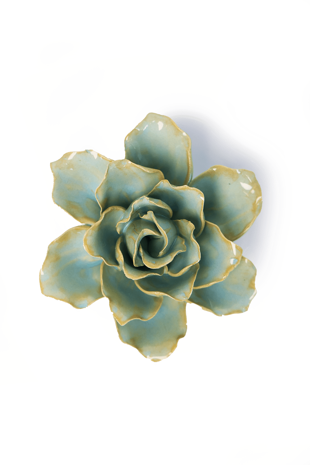 Robin's Egg Blue Lily ceramic wall flower — France collection — designed in Toronto by Chive Studio