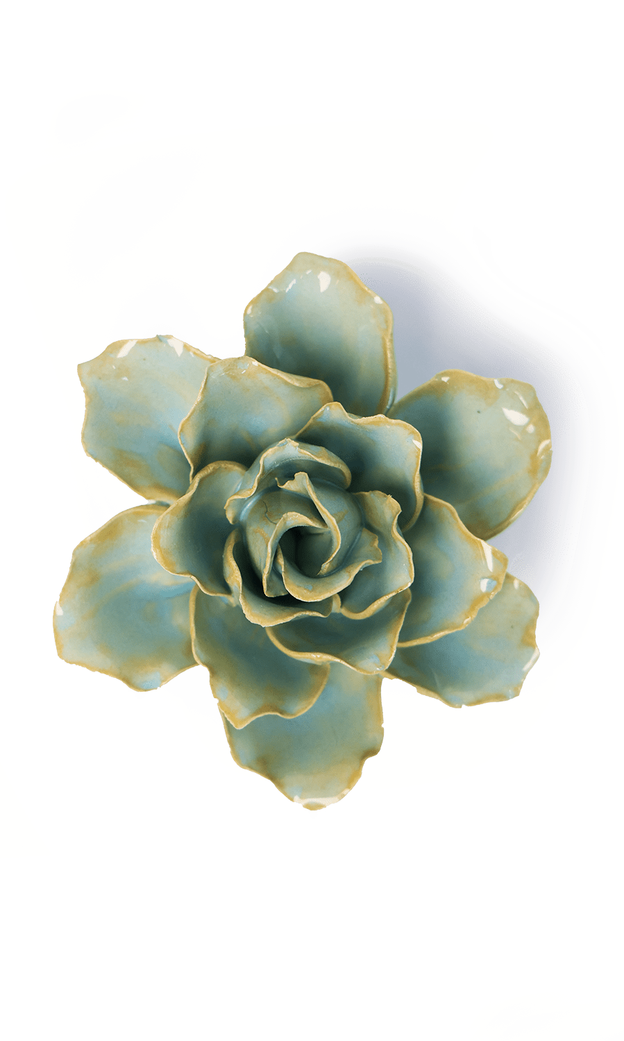 robin's egg blue Stargazer Lily ceramic wall flower -- France Collection -- handmade by Chive Studio Toronto