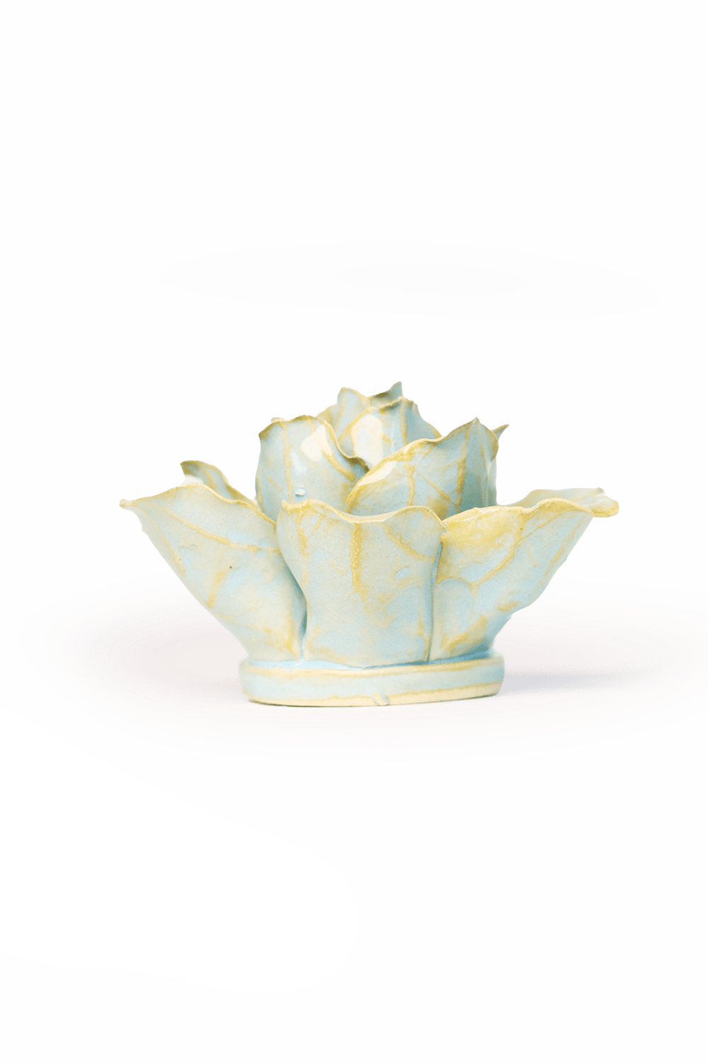 Robin's Egg Blue Lily ceramic wall flower — France collection — designed in Toronto by Chive Studio