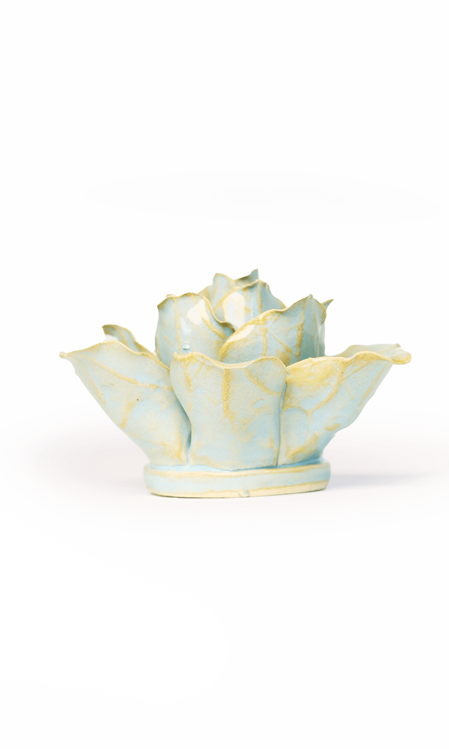 Robin's Egg Blue Lily ceramic wall flower — France collection — designed in Toronto by Chive Studio