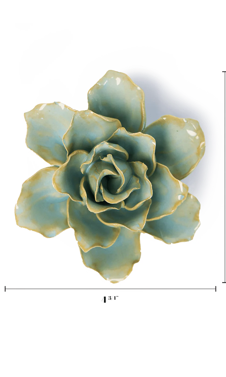 Robin's Egg Blue Lily ceramic wall flower — France collection — designed in Toronto by Chive Studio