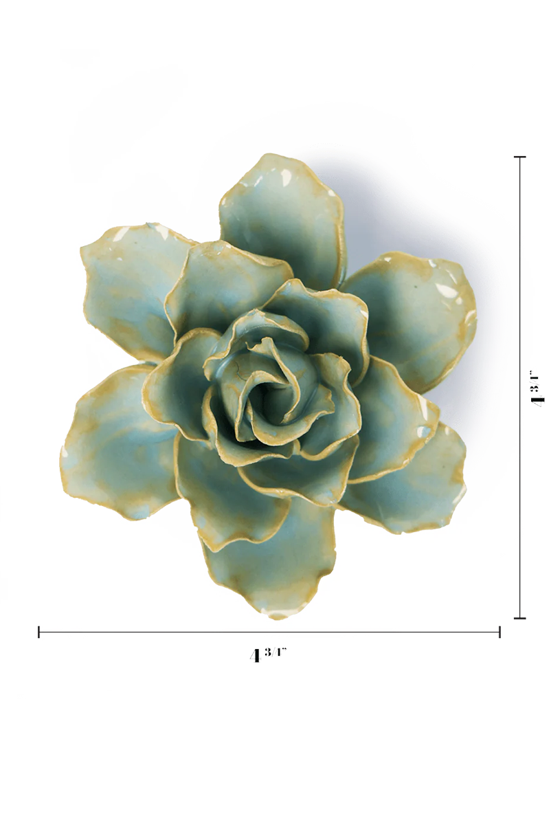 Robin's Egg Blue Lily ceramic wall flower — France collection — designed in Toronto by Chive Studio