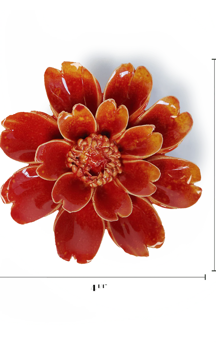 Orange Yellow Daisy ceramic wall flower — France collection — designed in Toronto by Chive Studio