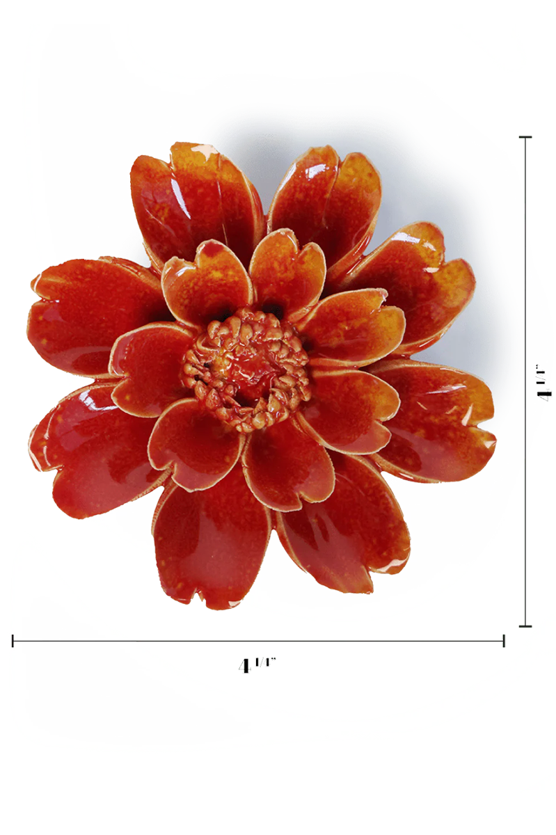 Orange Yellow Daisy ceramic wall flower — France collection — designed in Toronto by Chive Studio