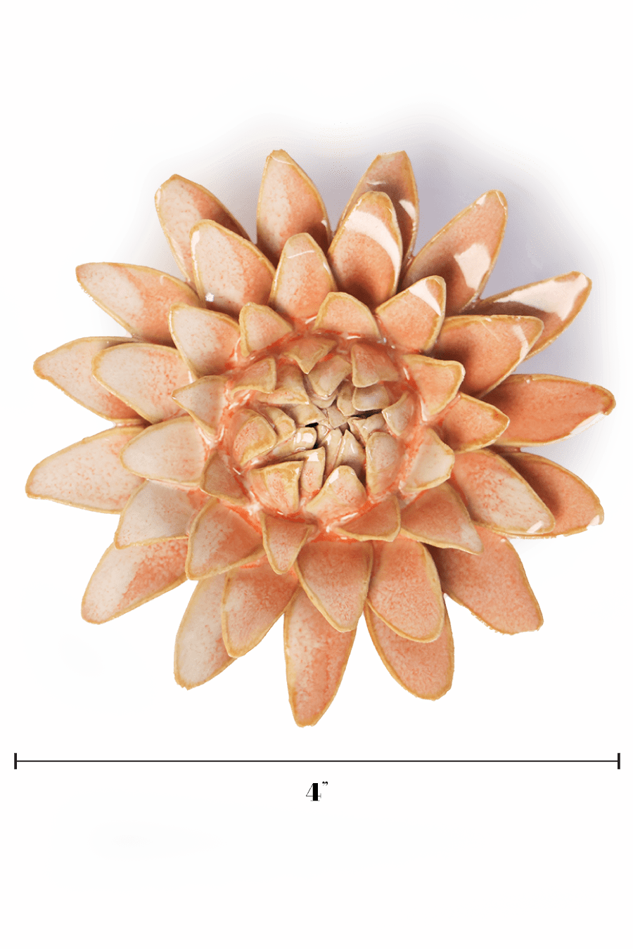 Peach Pink Strawflower - Chive Ceramics Studio - Ceramic Flowers - Chive Ceramics Studio