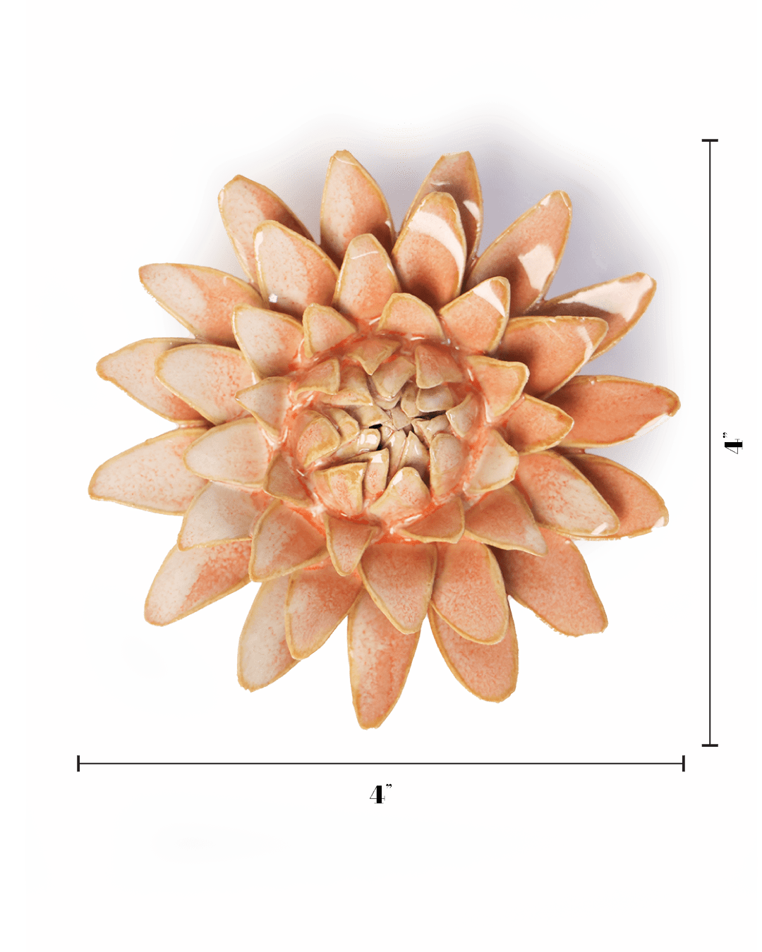 Peach Pink Strawflower - Chive Ceramics Studio - Ceramic Flowers - Chive Ceramics Studio