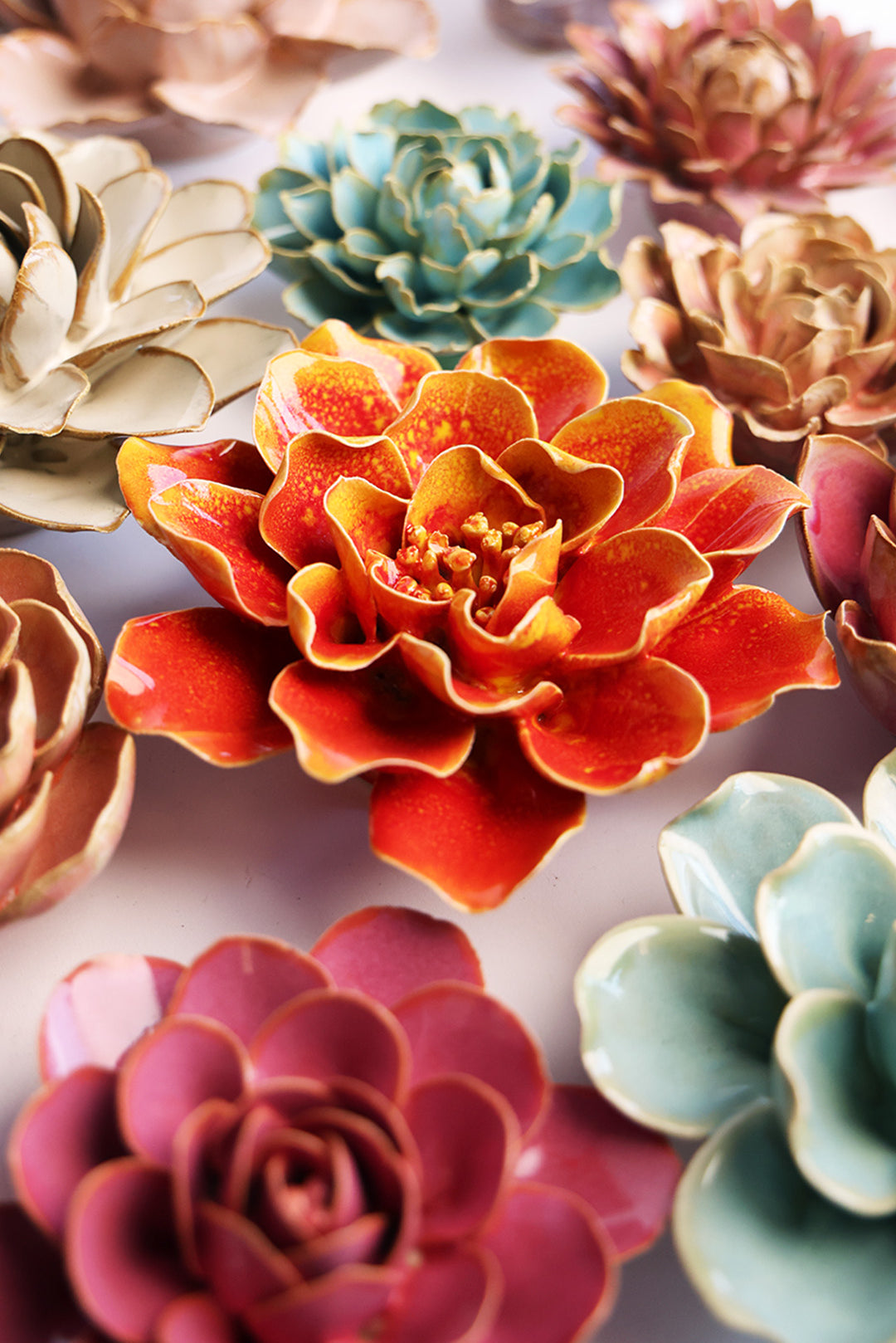 Orange Yellow Coreopsis - Chive Ceramics Studio - Ceramic Flowers - Chive Ceramics Studio