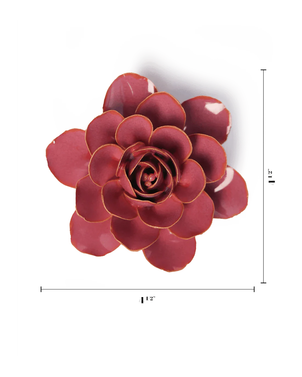 Blush Pink Begonia ceramic wall flower styled display — France Collection
