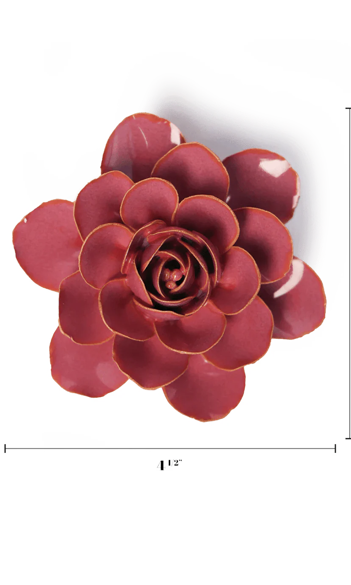 Blush Pink Begonia ceramic wall flower — France collection — designed in Toronto by Chive Studio