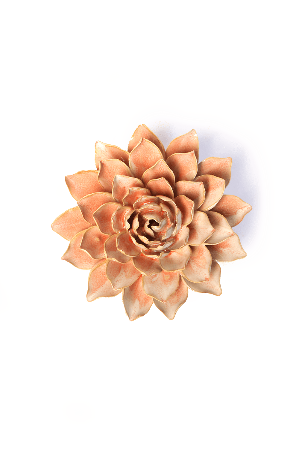 Peach Pink Azalea ceramic wall flower — France collection — designed in Toronto by Chive Studio