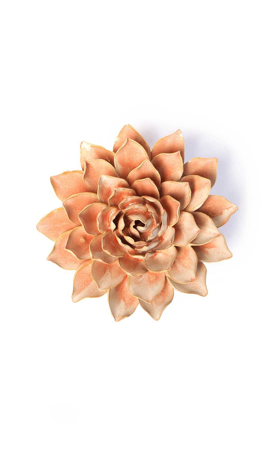 Peach Pink Azalea ceramic wall flower — France collection — designed in Toronto by Chive Studio