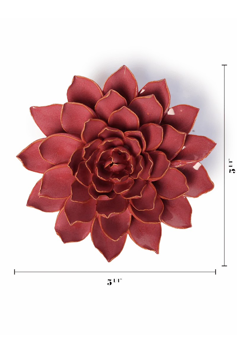 Blush Pink Azalea ceramic wall flower — France collection — designed in Toronto by Chive Studio