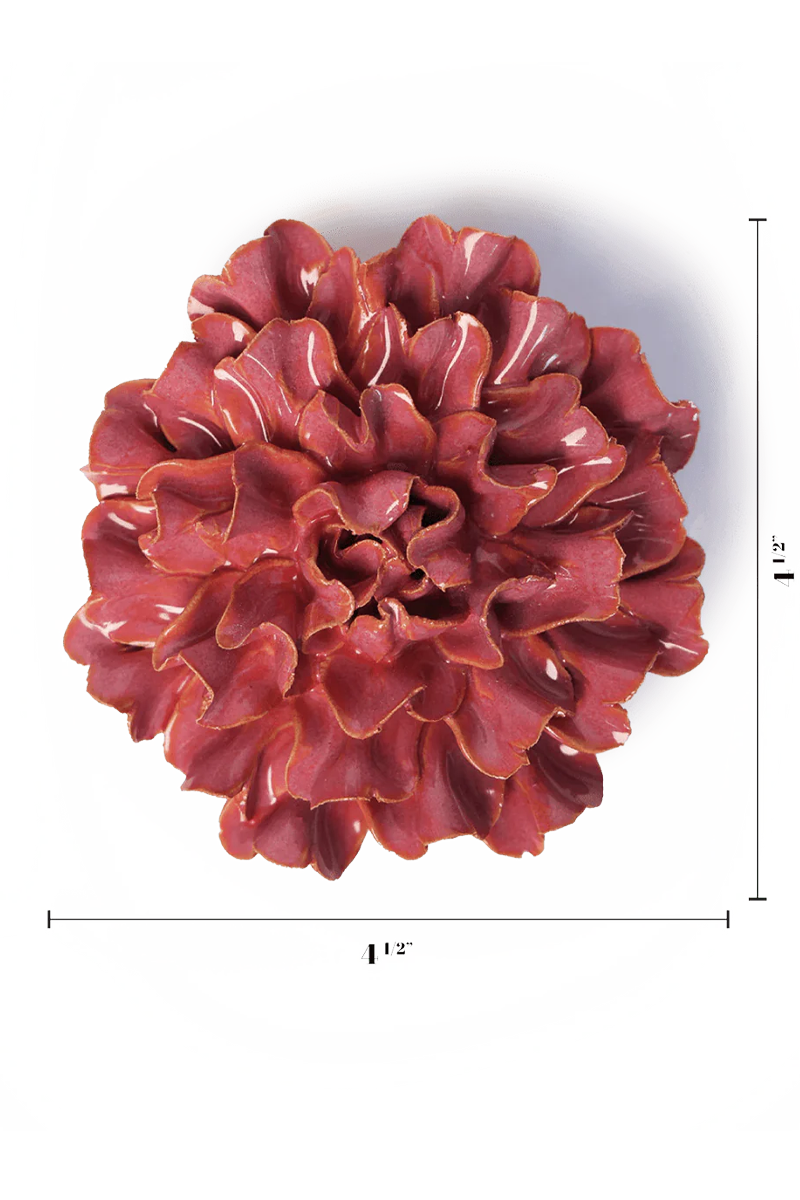 Blush Pink Carnation ceramic wall flower — France collection — designed in Toronto by Chive Studio