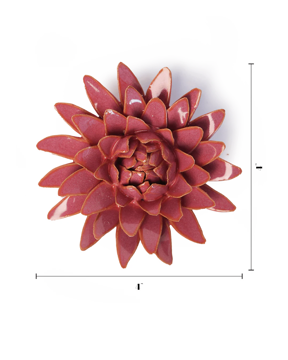 Blush Pink Strawflower ceramic wall flower — France collection — designed in Toronto by Chive Studio