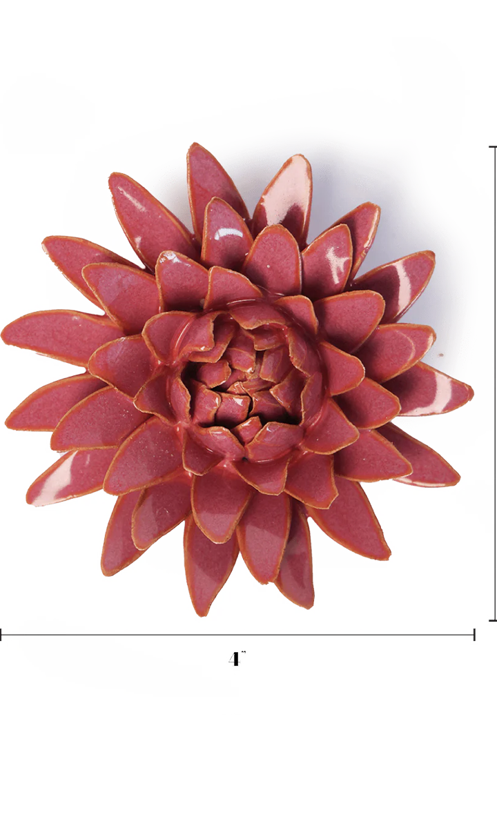 Blush Pink Strawflower ceramic wall flower — France collection — designed in Toronto by Chive Studio