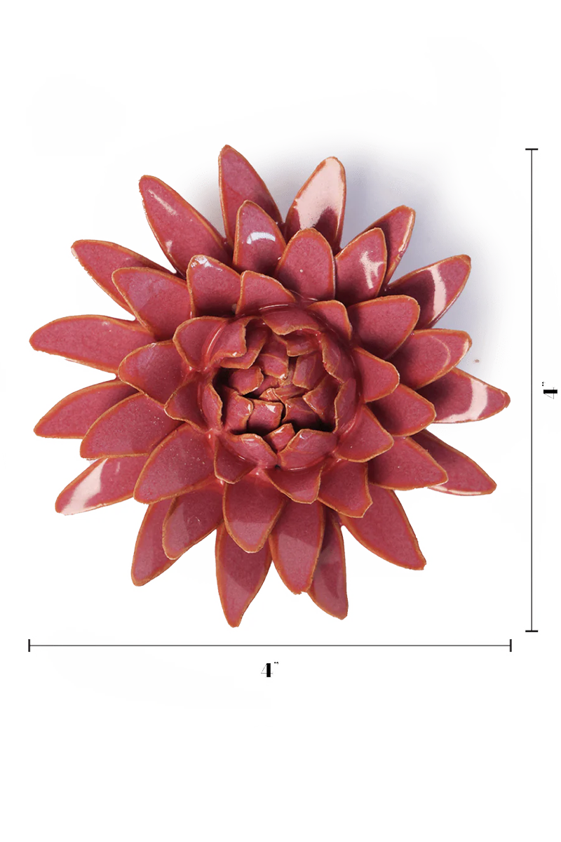Blush Pink Strawflower ceramic wall flower — France collection — designed in Toronto by Chive Studio