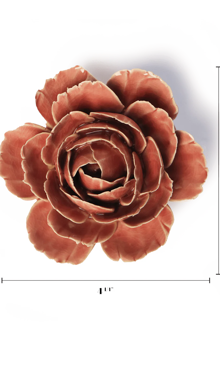 Champagne Pink Rose ceramic wall flower — France collection — designed in Toronto by Chive Studio