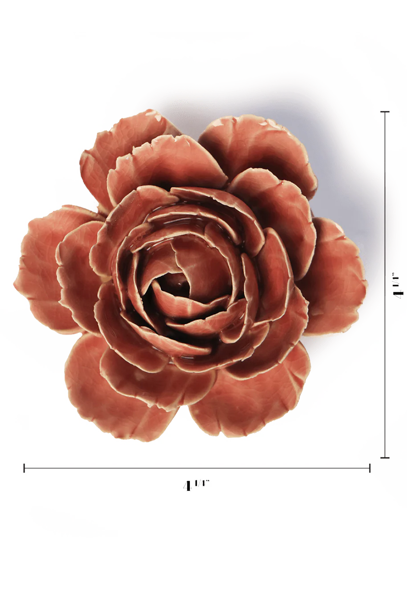 Champagne Pink Rose ceramic wall flower — France collection — designed in Toronto by Chive Studio