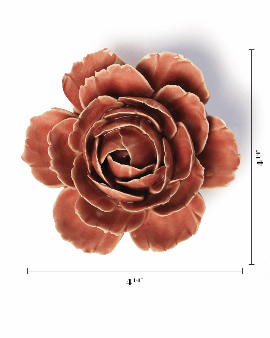 Champagne Pink English Rose - Chive Ceramics Studio - Ceramic Flowers - Chive Ceramics Studio