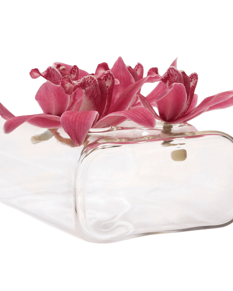 Rectangle Flute Glass Modern Clear Flower Vase - Chive Ceramics Studio - Vases - Chive Ceramics Studio