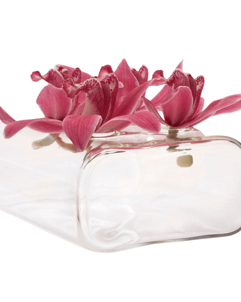 Rectangle Flute Glass Modern Clear Flower Vase - Chive Ceramics Studio - Vases - Chive Ceramics Studio