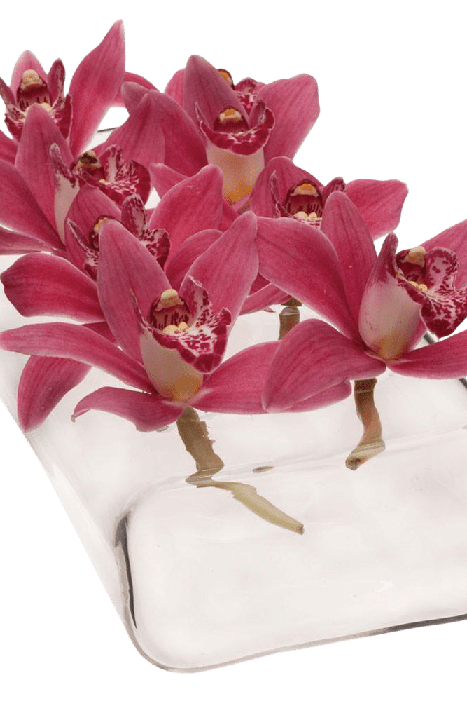 Rectangle Flute Glass Modern Clear Flower Vase - Chive Ceramics Studio - Vases - Chive Ceramics Studio