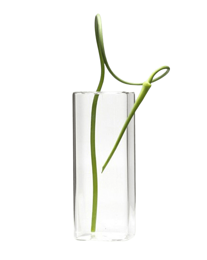 Cube Glass Modern Clear Flower Vase - Chive Ceramics Studio - Vases - Chive Ceramics Studio