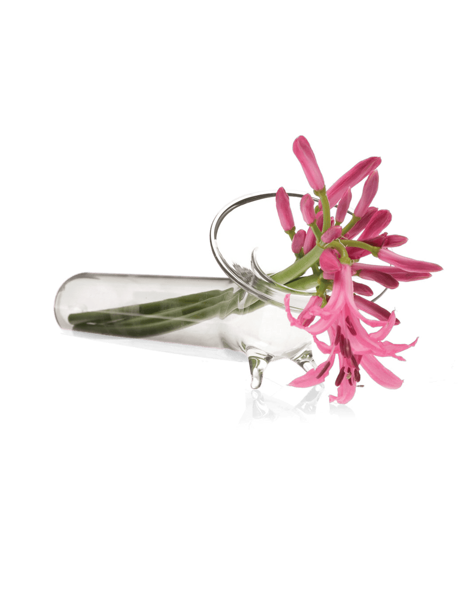 Footed Glass Tube Vase