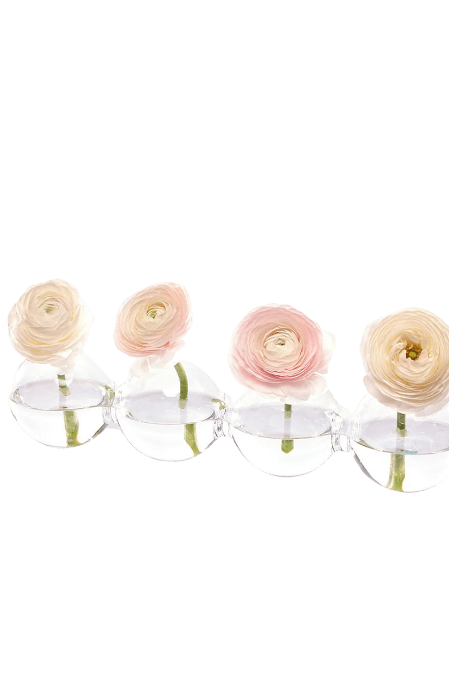 Caterpillar Glass Modern Clear Flower Vase - Chive Ceramics Studio - Vases - Chive Ceramics Studio