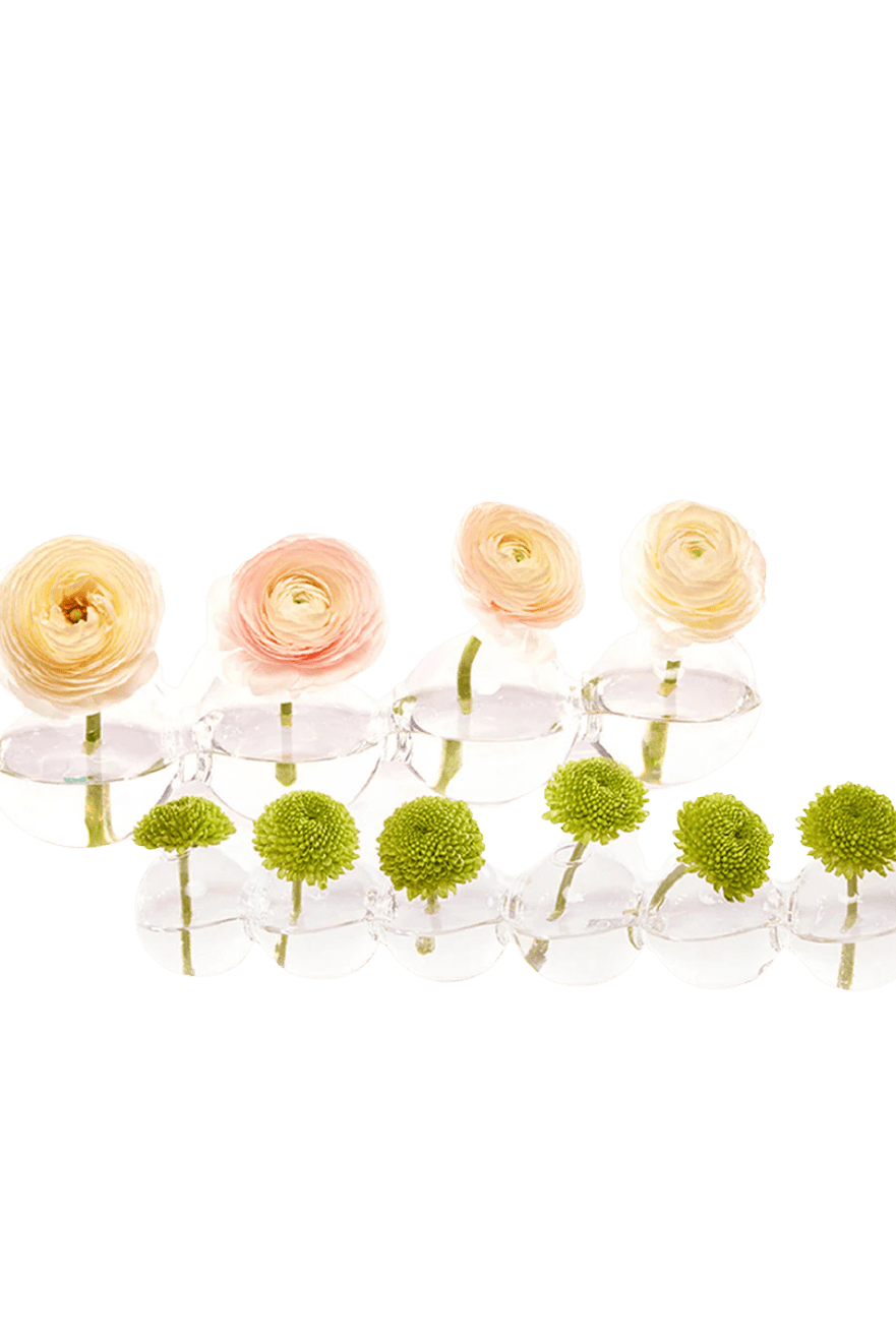 Caterpillar Glass Modern Clear Flower Vase - Chive Ceramics Studio - Vases - Chive Ceramics Studio