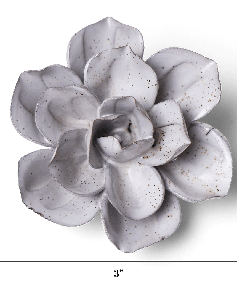 Japan Ceramic Flower Wall Art White Speckle Gardenia - Chive Ceramics Studio - Ceramic Flowers - Chive US