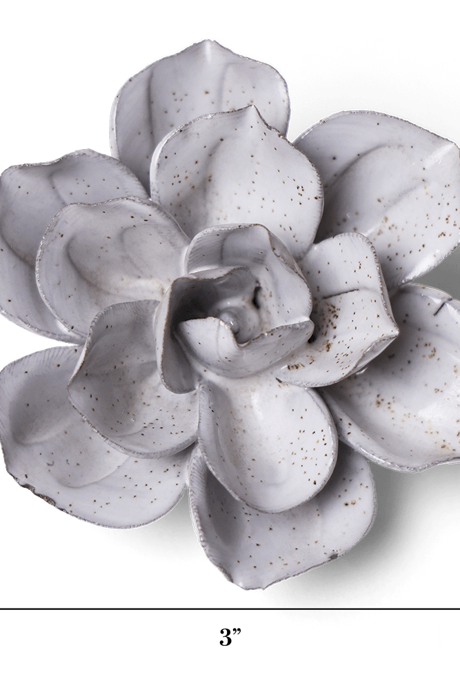 Japan Ceramic Flower Wall Art White Speckle Gardenia - Chive Ceramics Studio - Ceramic Flowers - Chive US