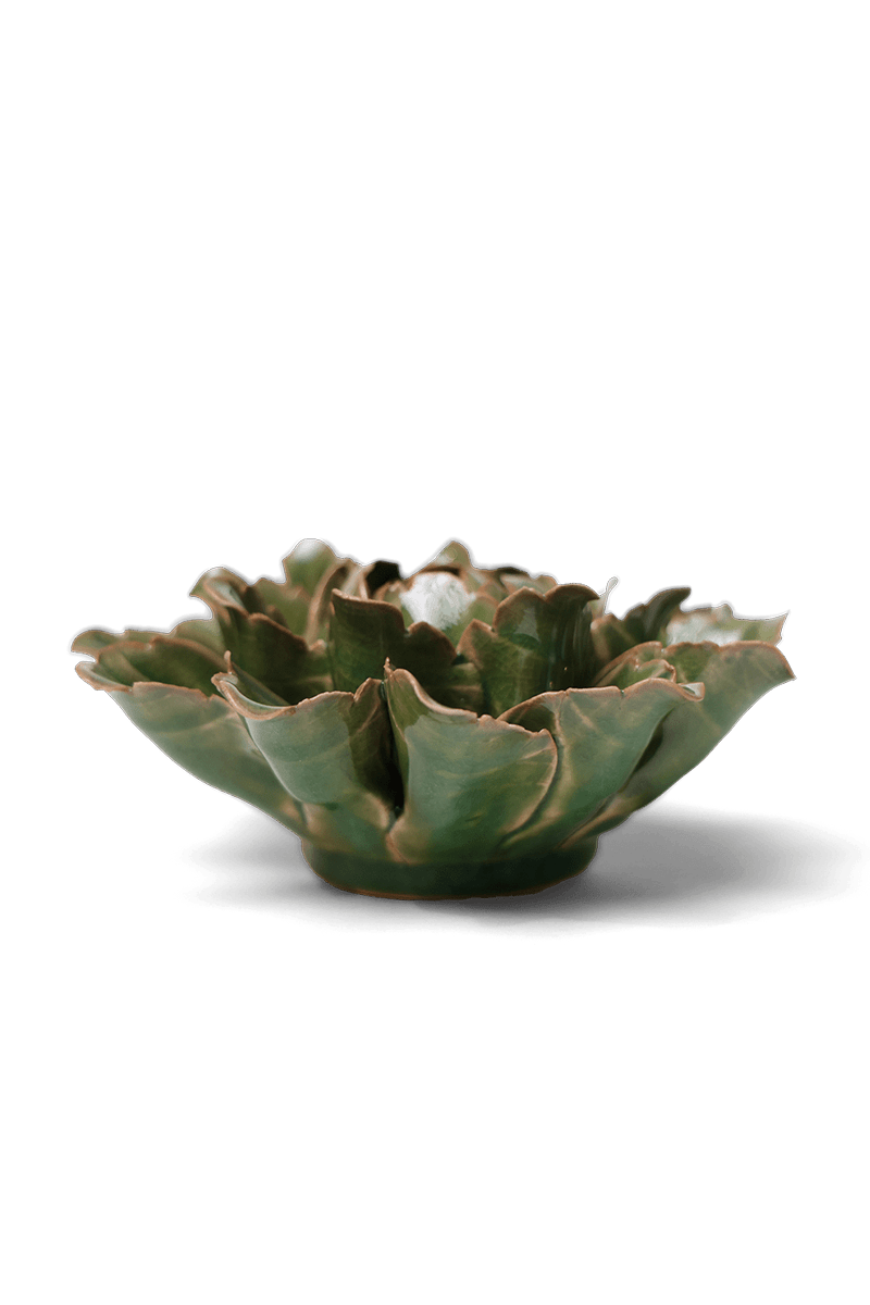 JA26 Avocado Green Sorbet Peony - Chive Ceramics Studio - Ceramic Flowers - Chive Ceramics Studio