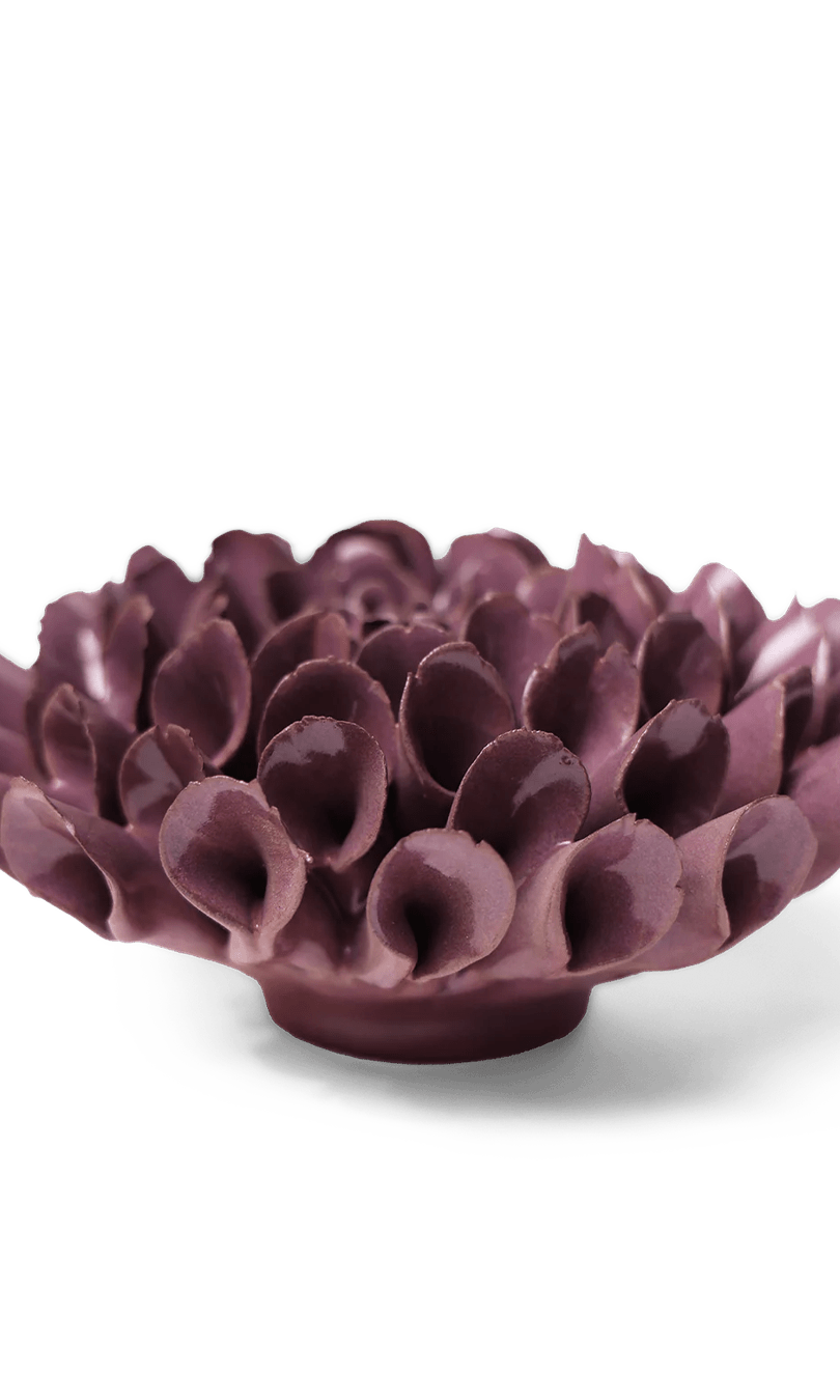 Violet Blue Dahlia ceramic wall flower — Japan collection — designed in Toronto by Chive Studio