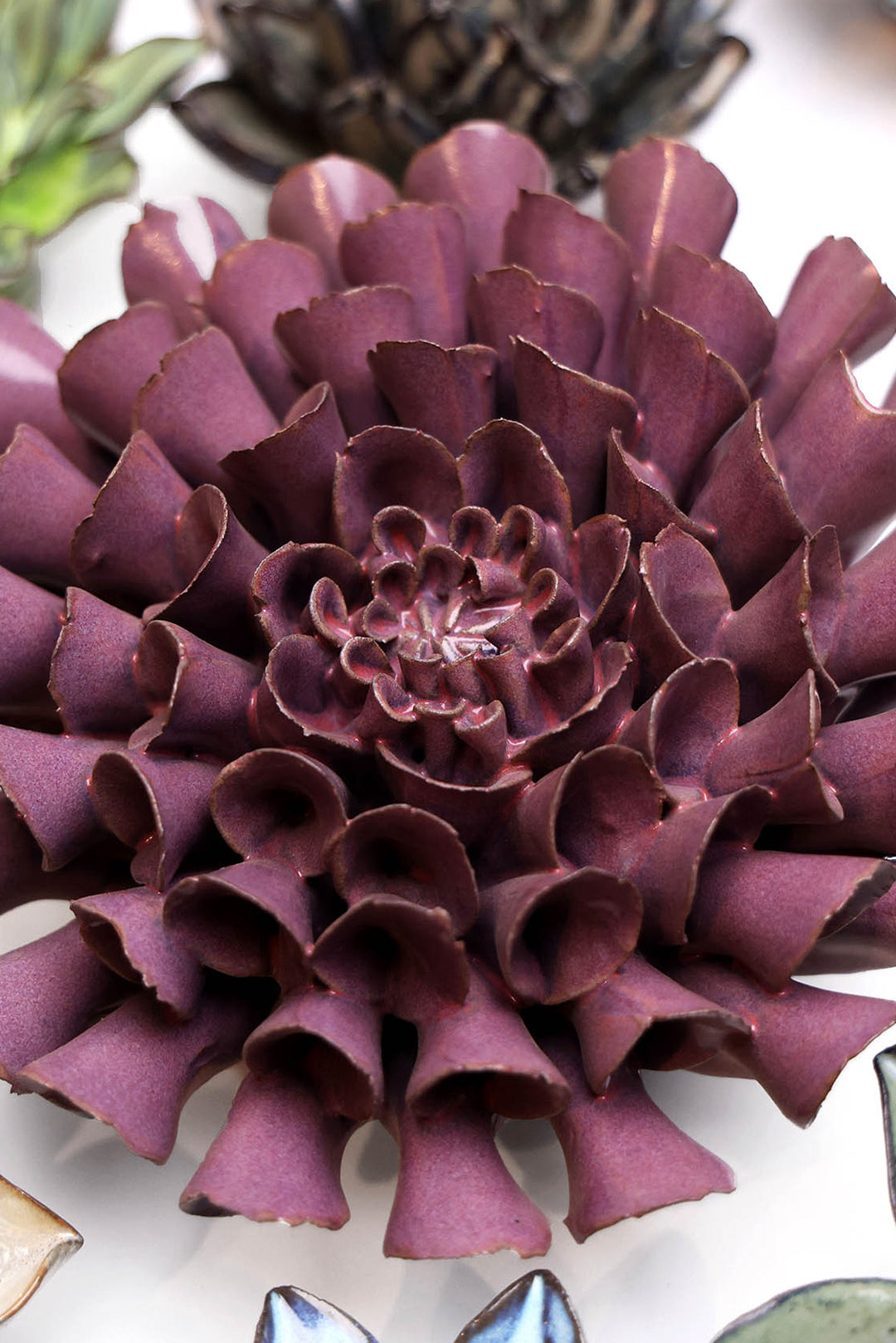 Violet Blue Cornel Dahlia - Chive Ceramics Studio - Ceramic Flowers - Chive Ceramics Studio