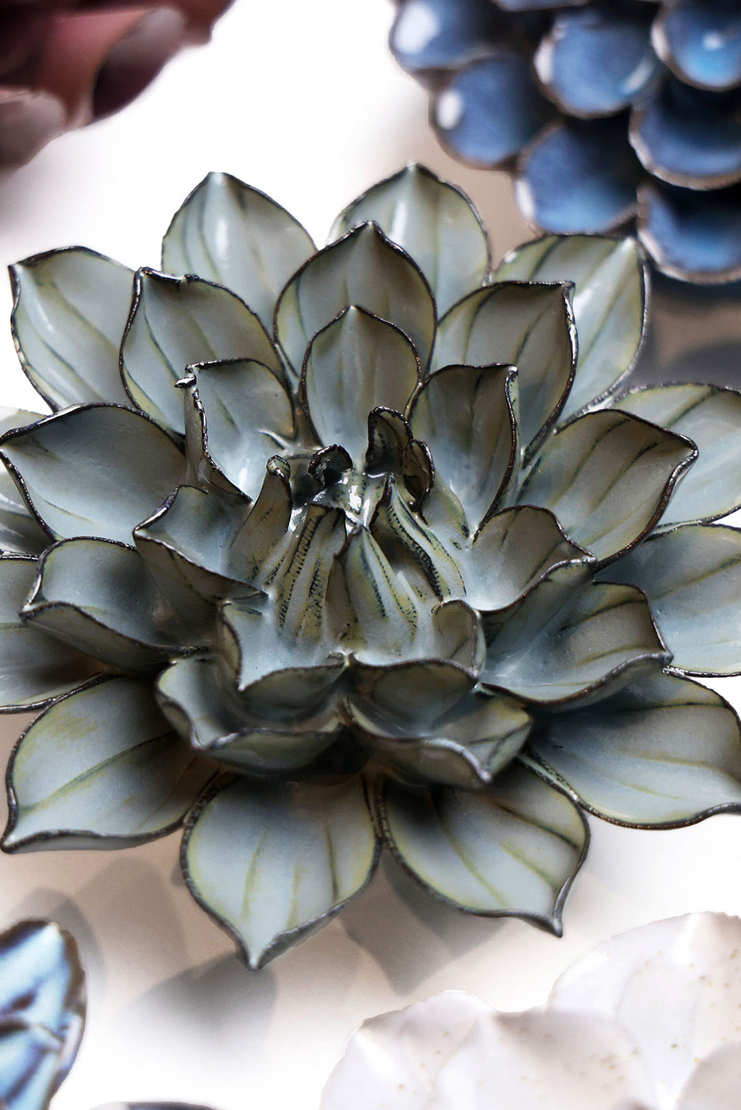 Grey Green Monch Aster - Chive Ceramics Studio - Ceramic Flowers - Chive Ceramics Studio