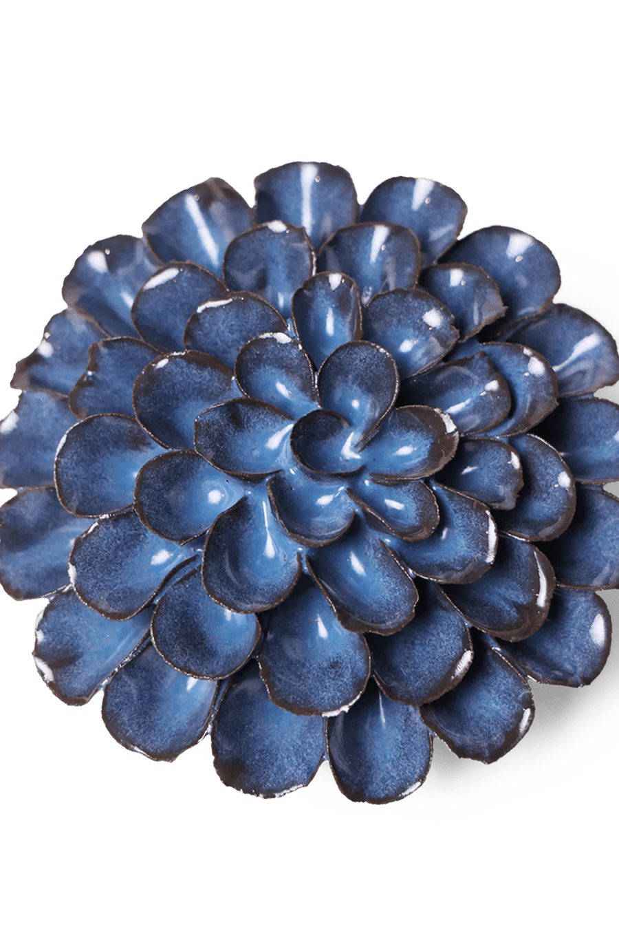 JA04 Blue Noir Pompon Dahlia - Chive Ceramics Studio - Ceramic Flowers - Chive Ceramics Studio