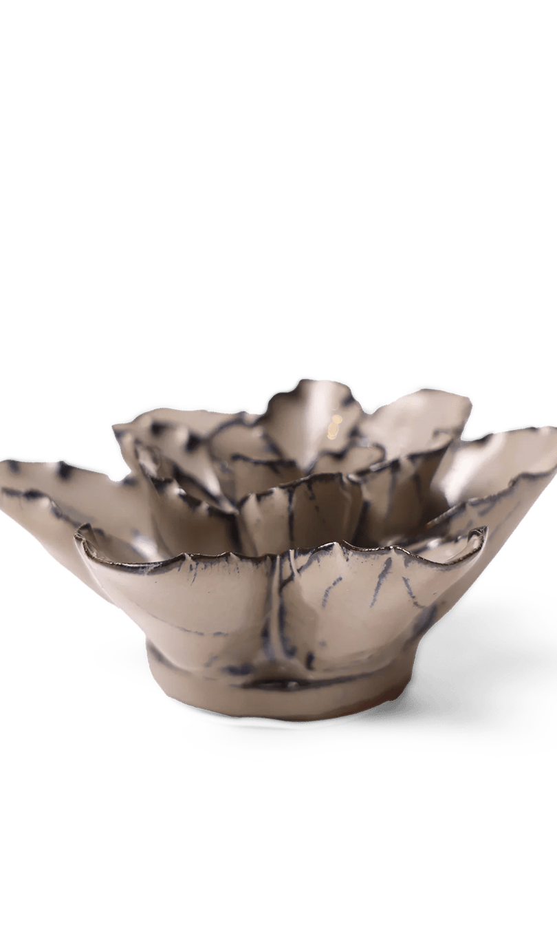 Latte Empress Lotus ceramic wall flower — Japan collection — designed in Toronto by Chive Studio
