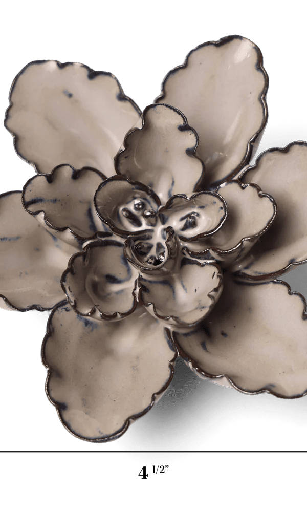 Latte Empress Lotus ceramic wall flower — Japan collection — designed in Toronto by Chive Studio