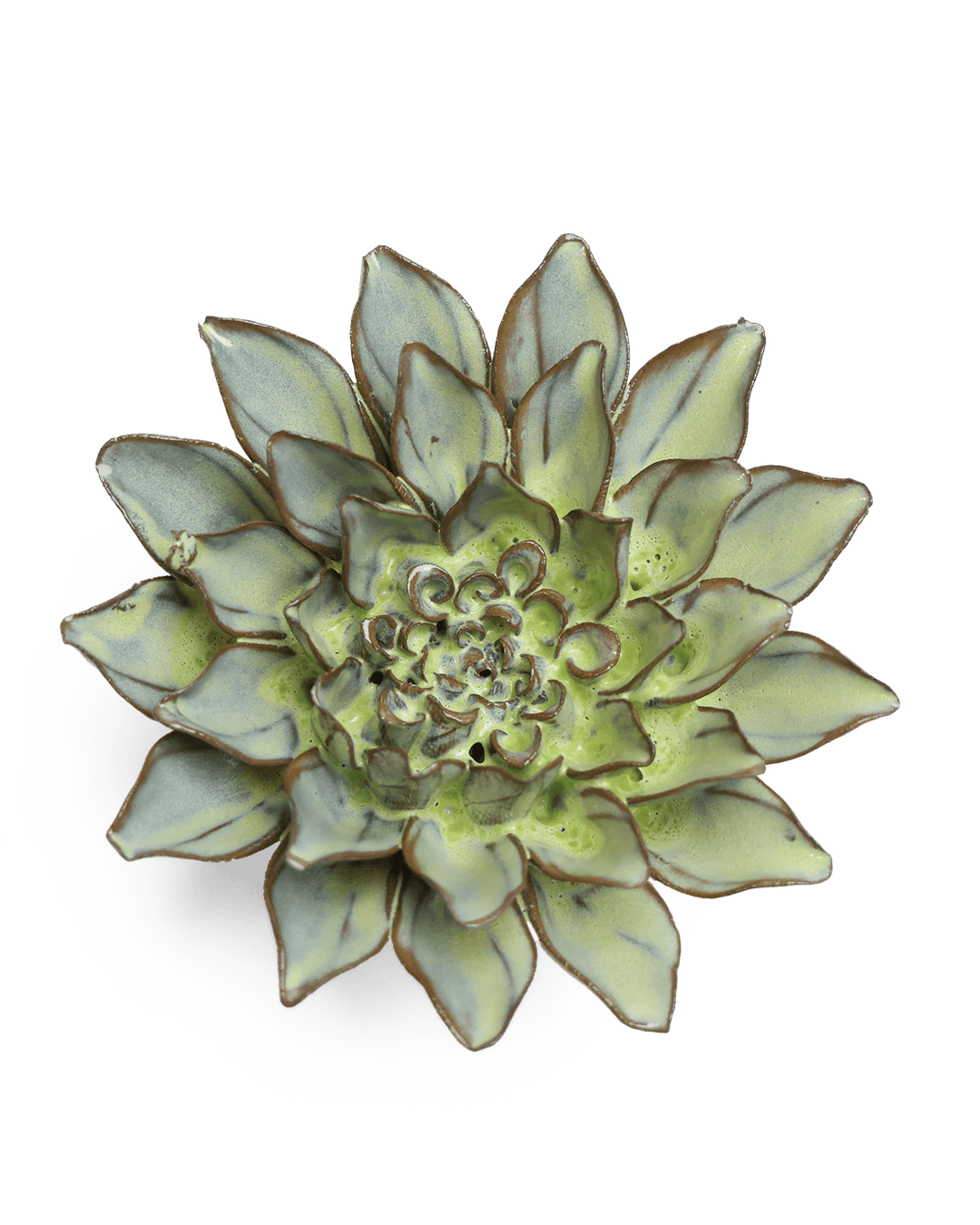 JA06 Pear Green Calico Aster - Chive Ceramics Studio - Ceramic Flowers - Chive Ceramics Studio