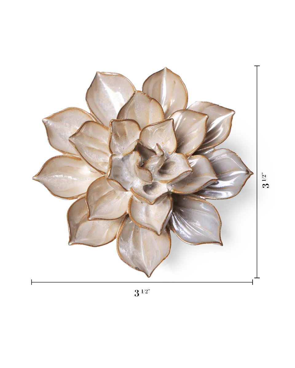 Metallic Frikartii Aster ceramic wall flower — Japan collection — designed in Toronto by Chive Studio