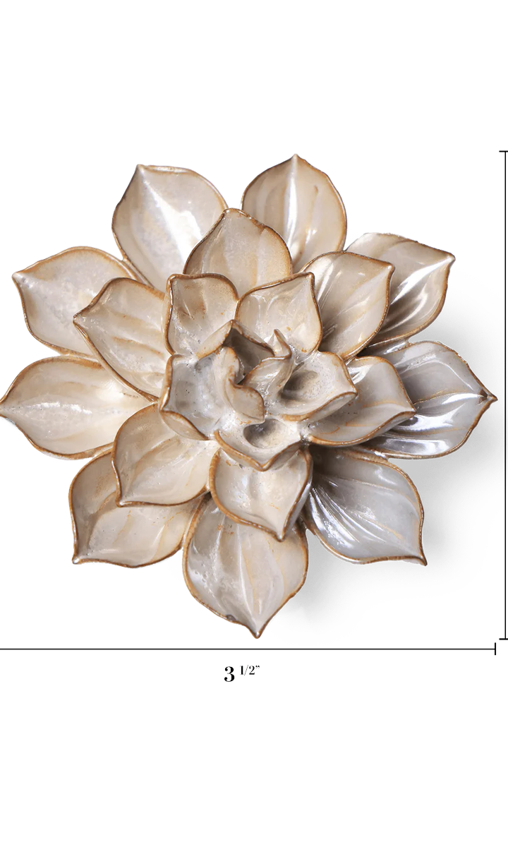 Metallic Frikartii Aster ceramic wall flower — Japan collection — designed in Toronto by Chive Studio