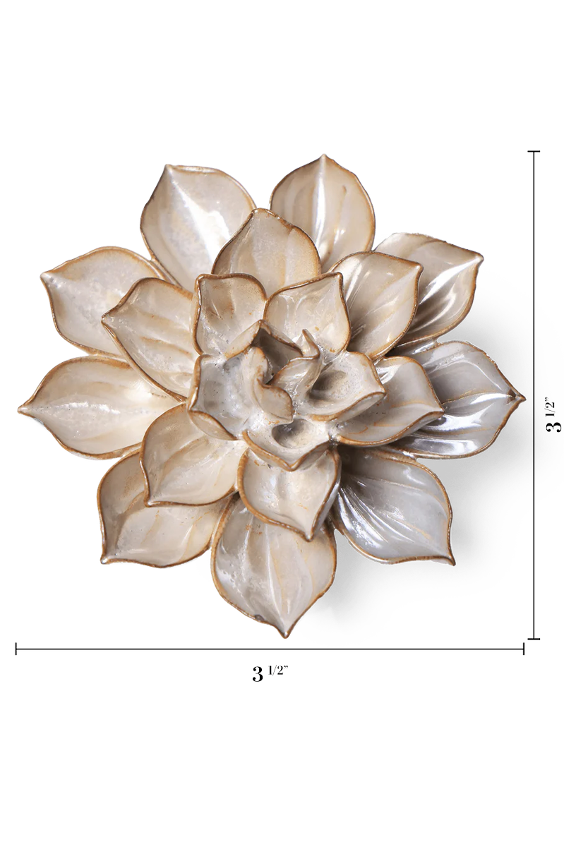 Metallic Frikartii Aster ceramic wall flower — Japan collection — designed in Toronto by Chive Studio